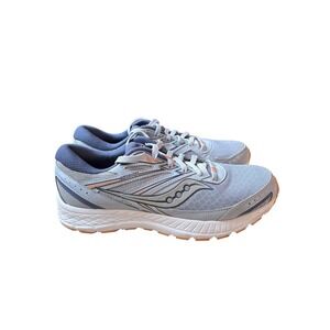 Saucony Cohesion 13 Womens Running Shoes Grey Blue Peach S10559-3 Size 11